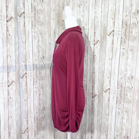 Women's Isabel Long Sleeve Maternity Sweatshirt | Dark Red | Cowl Neck | Medium - Picture 2 of 10